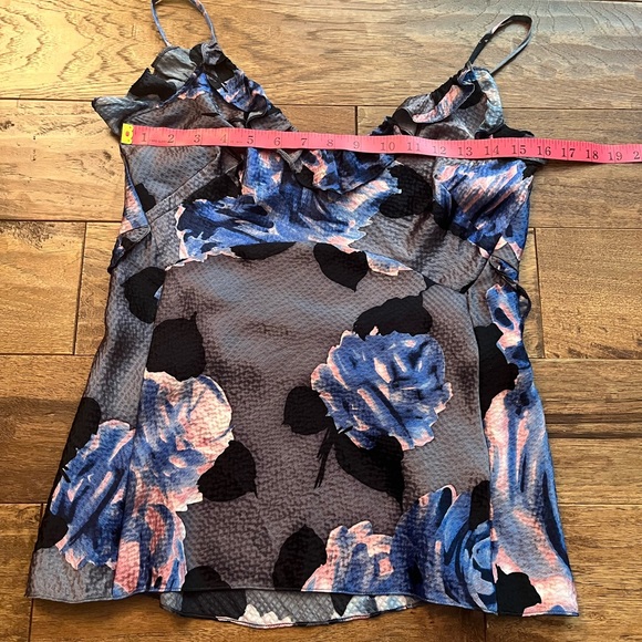 Rebecca Taylor Floral Silk Camisole with Ruffle Details, Size 4 - Picture 13 of 14